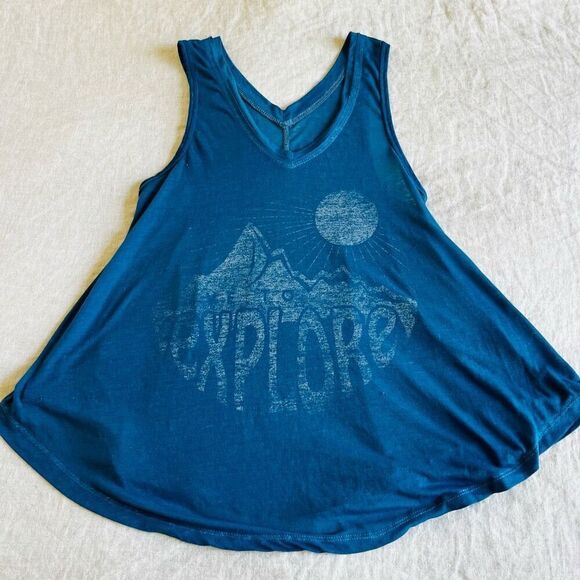 Target | Vintage XS “Explore” sleeveless v neck slub tank blue - Picture 7 of 9